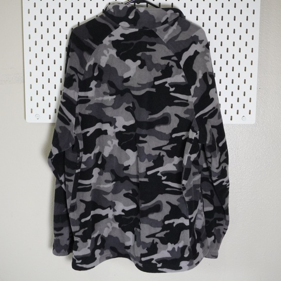 Starter 2XL Fleece Full‎ Zip Jacket Gray Camouflage Camo Urban Outdoors - Picture 2 of 10